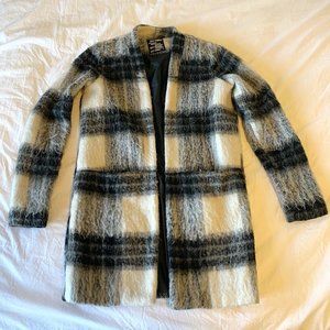 Anthropologie Just Female Black and White Plaid Jacket